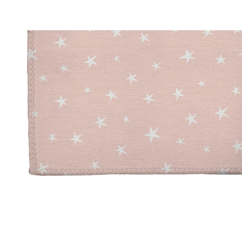 Tapis de cuisine antidérapant Starry Night, Rectangle 5 pi x 7 pi, Rose