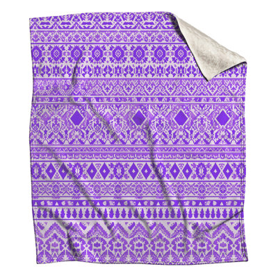 Purple Ethnic Ornamental Motif Blankets