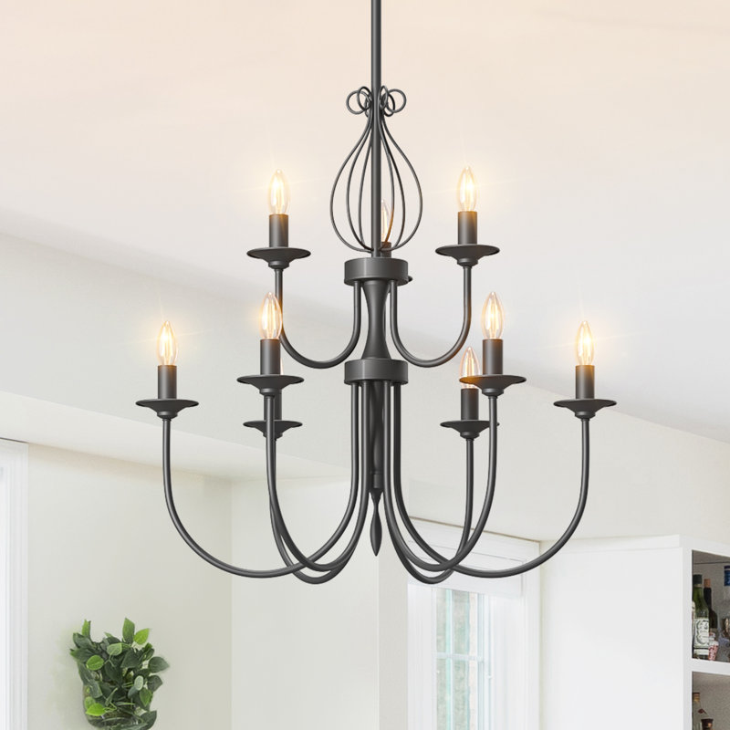 Lustre classique / traditionnel à 9 lumières de style l 30 po à intensité variable