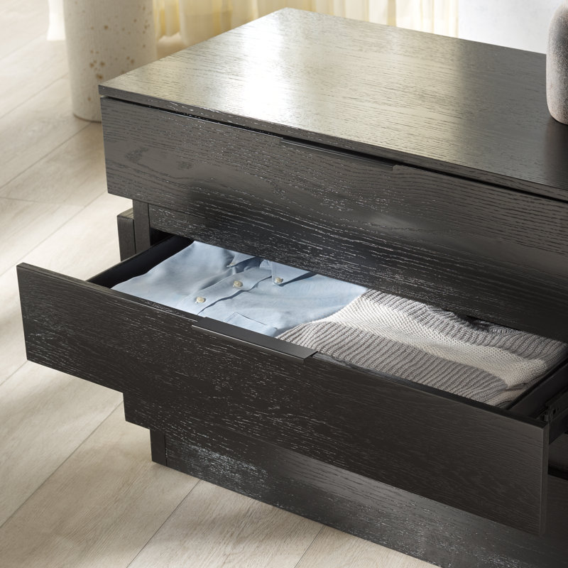 Titus 3 Drawer Stacked Chest, Black