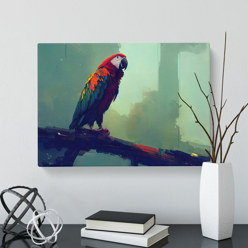 Macaw Parrot Painting - Wrapped Canvas, 35cm H x 50cm W x 3cm D