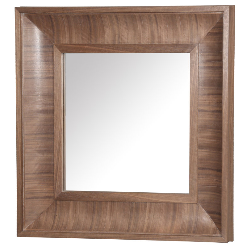 Miroir Kaya, Carrée, Noyer, 42,5 po x 42,5 po