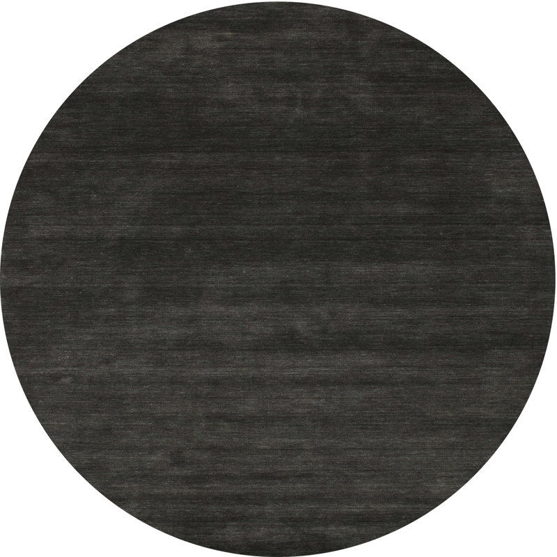 Tapis contemporain noir, Rond 3 pi