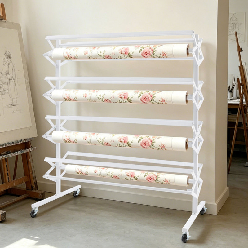 Grand porte-rouleau de papier, organisateur de roulement mobile, White
