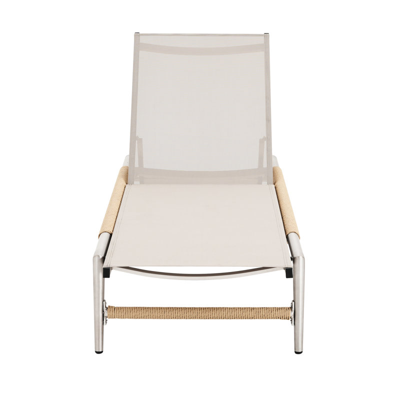 Chaise longue d'extérieur durable avec structure en aluminium, siège en filet respirant, filet de siège ergonomique, pieds modernes