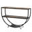 Rustic Industrial Design Demilune Shape Textured Metal Distressed Wood Console Table-507649300