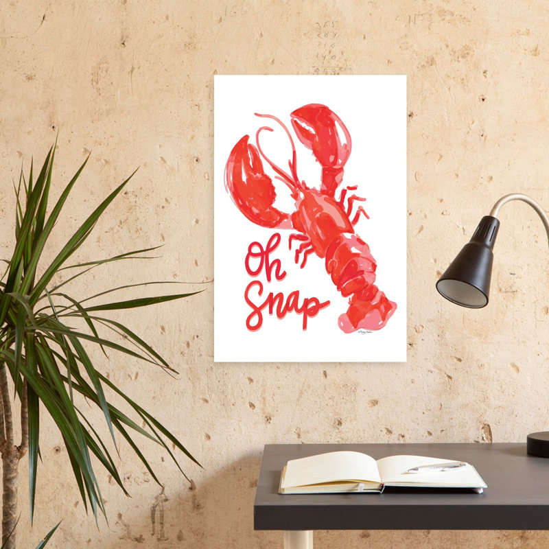 Oh Snap Lobster Lobster Lobster Art côtier, H 24 po x l 16 po