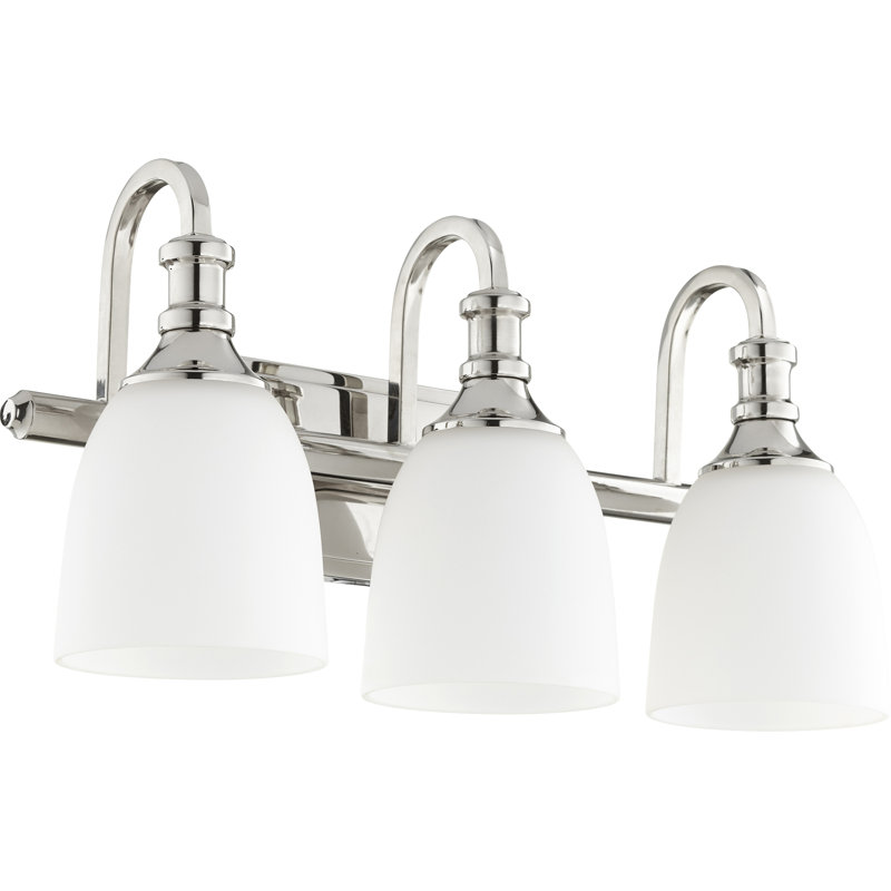 Éclairage pour salle de bain 3 lumières Falbo, Nickel poli