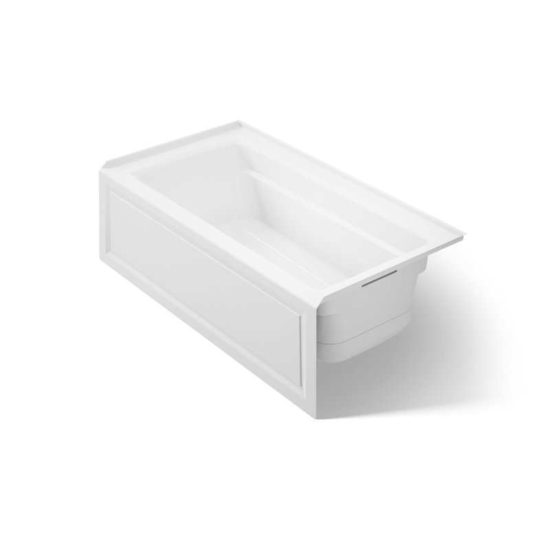 Archer 60" x 32" Alcove Air Acrylic Bathtub Heater Included, Right, White