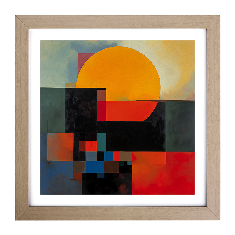 Sunrise Suprematism No.3 - Framed Print, Oak