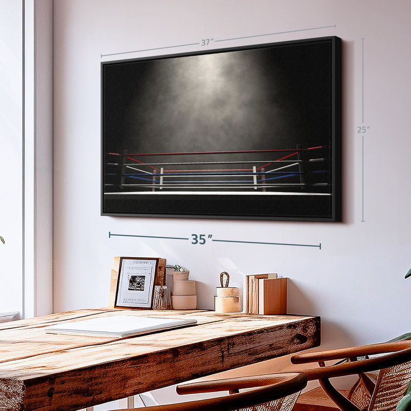 "Art de l'anneau de boxe foncé", H 9 po x l 13 po
