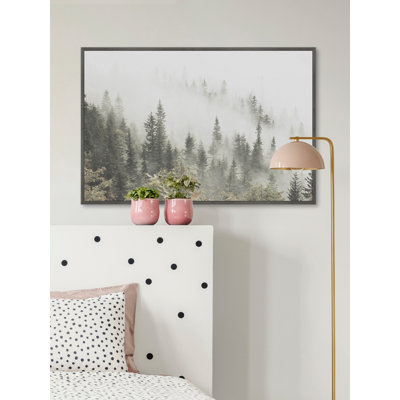 Pins et brouillard - Peinture sur toile