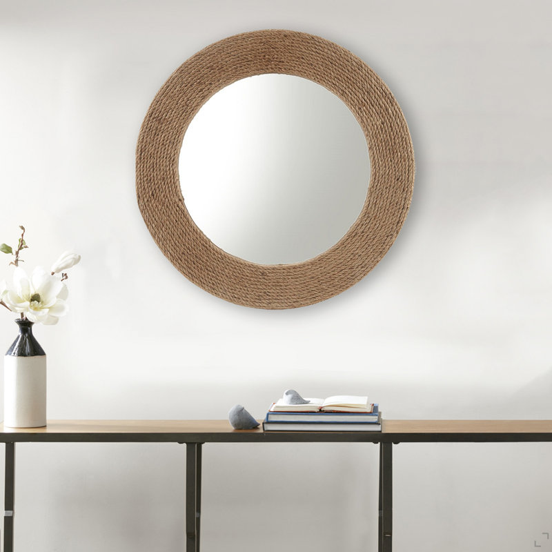 Rope Round Wall Mirror 26"