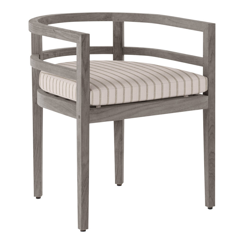 Chaise avec accoudoirs d'extérieur en teck Santa Barbara, Pas de soudure, Perigold ‑ Wren Mixi, Teck naturel