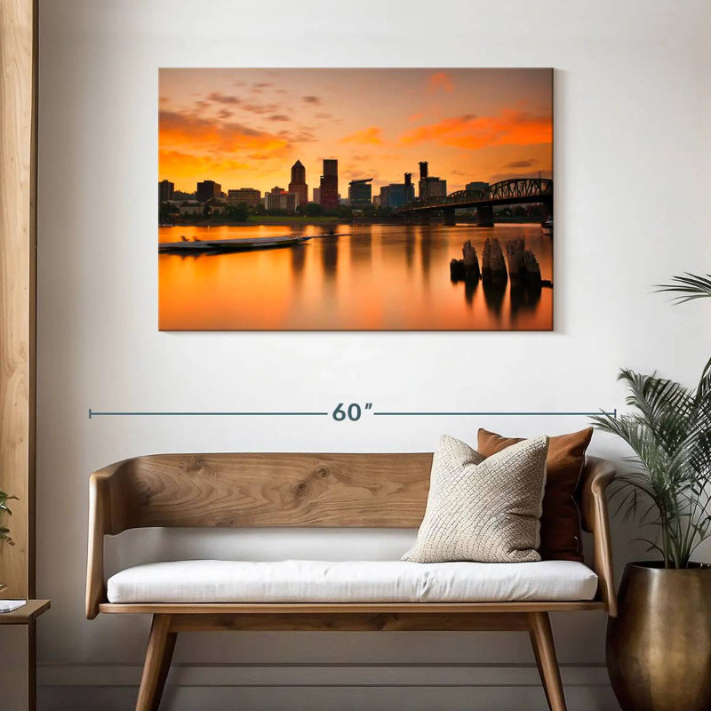 Portland Sunset Skyline, 30" H x 45" W