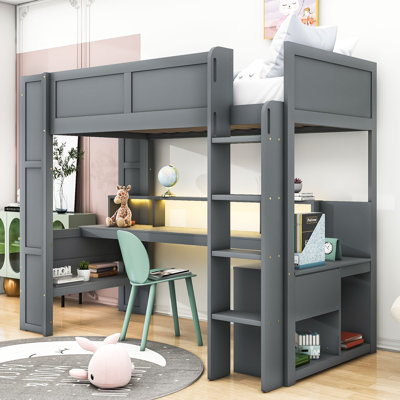 Jermesha Kids Loft Bed with Drawers by Harriet Bee