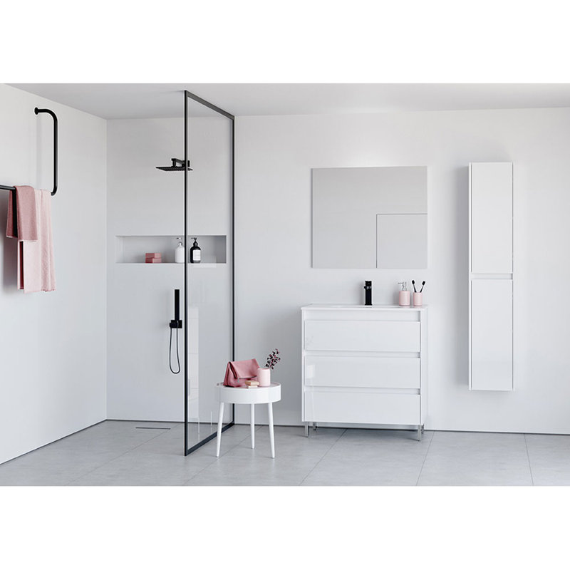 Ensemble de meuble-lavabo simple avec miroir l 24 po x P 18 po x H 33 po, Blanc