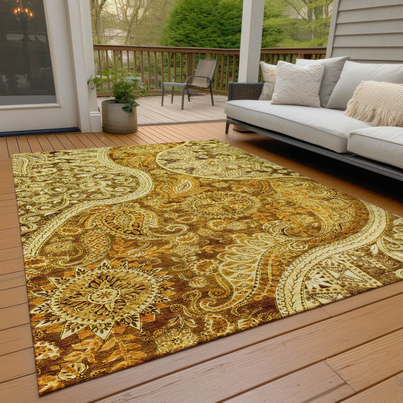 Terracotta Round Synthetic Easy Care Washable Rug