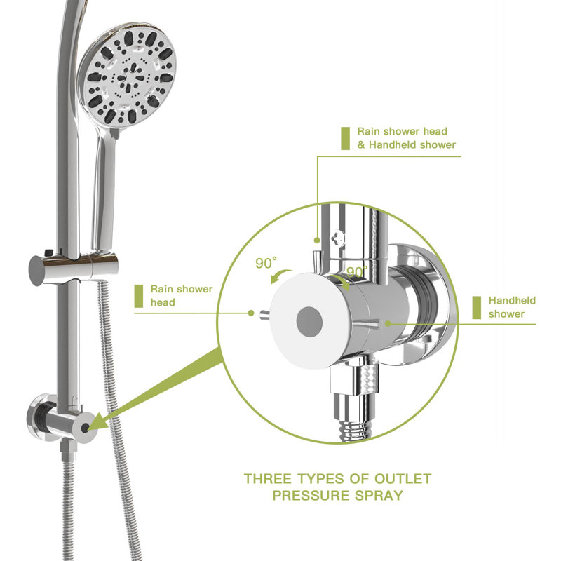Multi-functional dual shower head shower, Chrome
