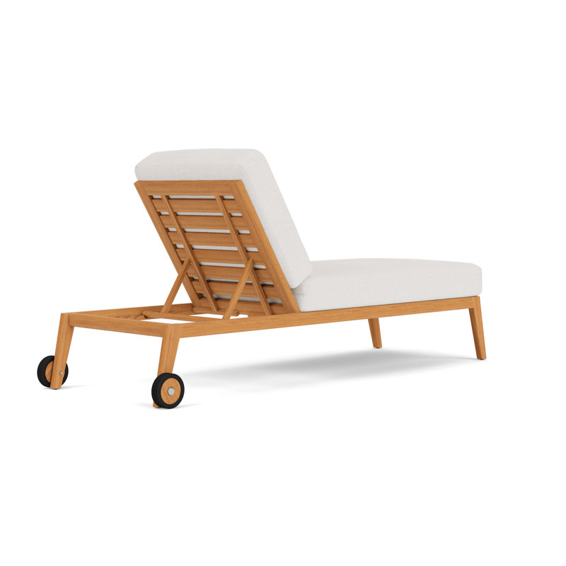 Alpine Outdoor Teak Chaise Lounge, Reflections Snow