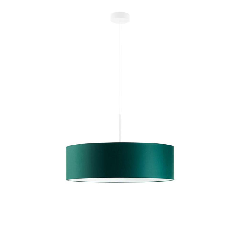 Aubrionna 4 - Light Drum Pendant, White, Bottle Green