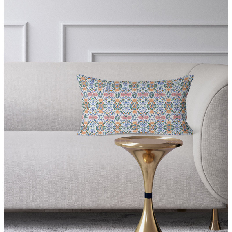 Coussin Shalimar, Bleu/jaune