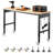 60" Adjustable Height Mobile Workbench with Lockable Wheels, Power Outlet & Pegboard, Heavy-Duty Multi-Functional Workshop Table
