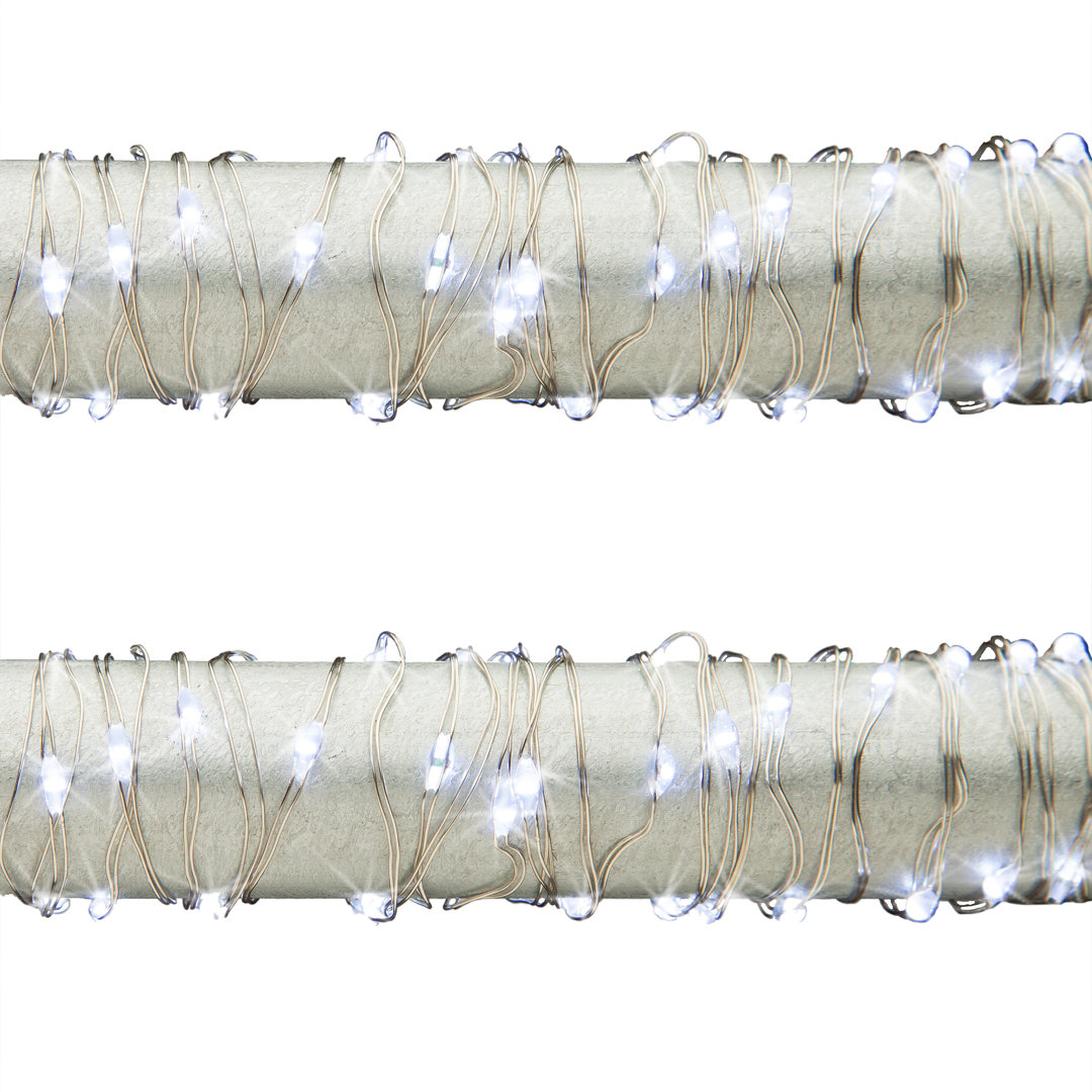 20 Ft Battery Operated Cool White Micro Lights Stings (Set of 2) The Holiday Aisle®