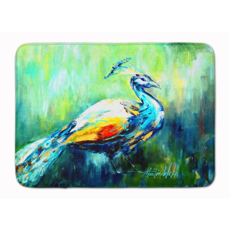 Tapis pour salle de bain à mousse mémoire à mémoire fière peacock