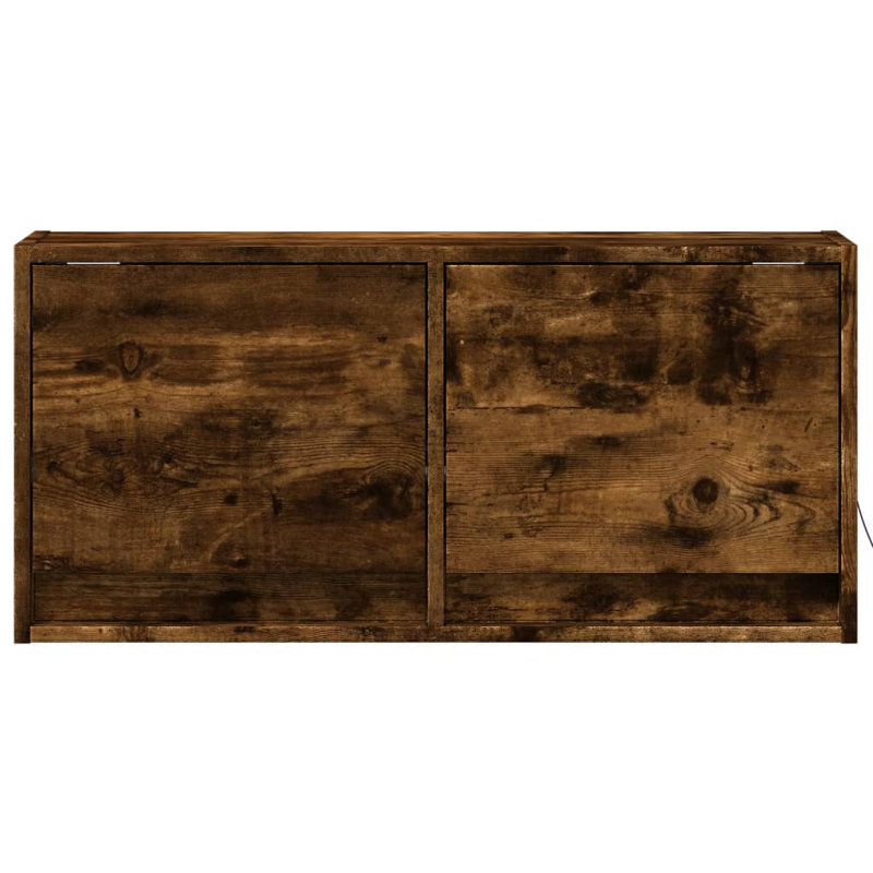 Vidaxl TV Wall Cabinet with LED Lighting 31 x 38cm, Smoked Oak, 80cm