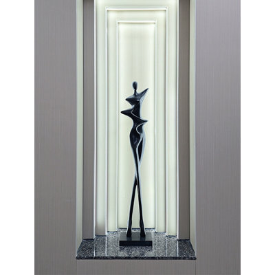 Italian Minimalist Figure Resin Marble Base Sculpture Decoration Item