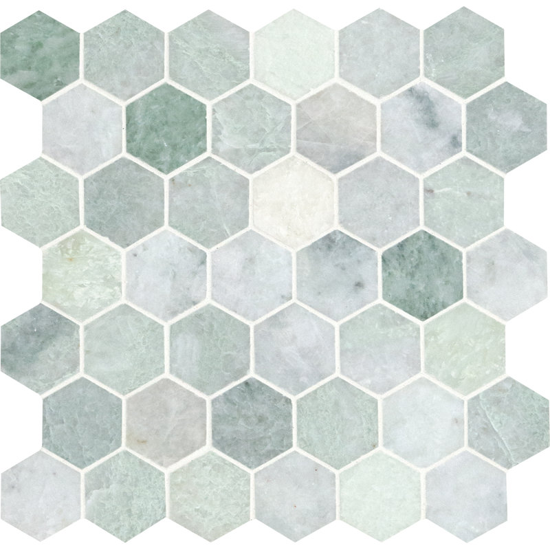 Nordic Jade Hexagon 12 in. x 12 in. Polished Marble Mosaic Floor and Wall Tile