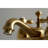 Kingston Brass Restoration Two-Handle 3-Hole Deck Mount 4" Centerset Bathroom Faucet with Brass Pop-Up-32736155