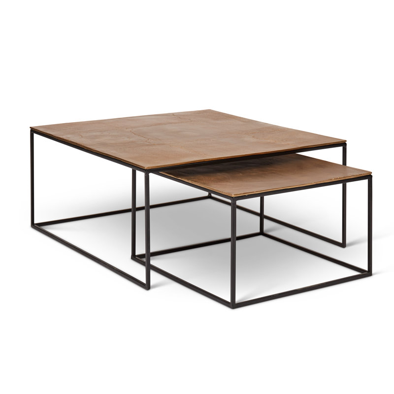 Nesting Coffee Table, Antique Brass