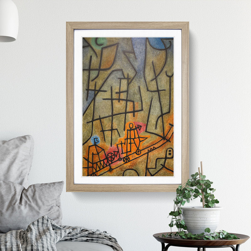 Conquest of the Mountain by Paul Klee - Picture Frame Painting, 65cm H x 48cm W x 2cm D, Oak Framed