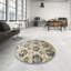 Tapis contemporain vert / brun-981744583