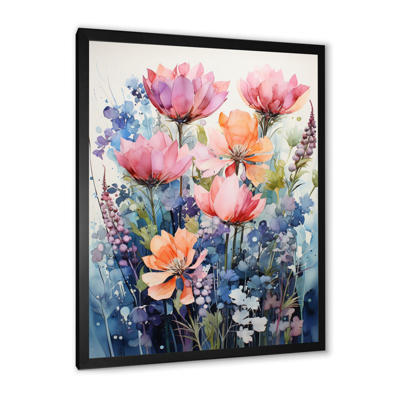 «Blue Bonnets», impression multicolore sur toile, Cadre photo noir, H 20 po x l 12 po x P 1 po