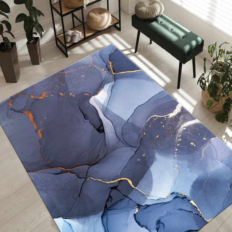 Chic Non-woven Thin Type Printed Rug with Elegant Floral Pattern for a Sophisticated Home Decor Upgrade
