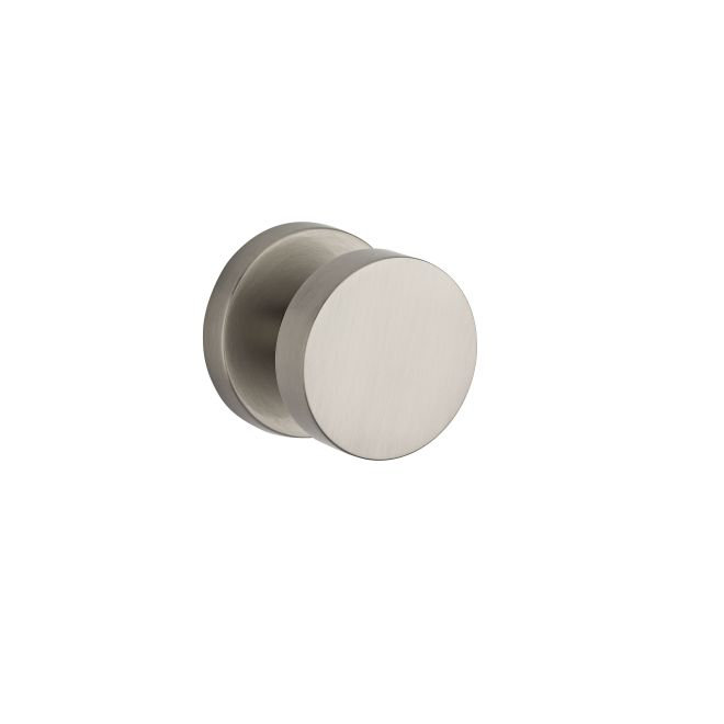 Contemporary Double Dummy Door Knob with Contemporary Round Rose, Satin Nickel