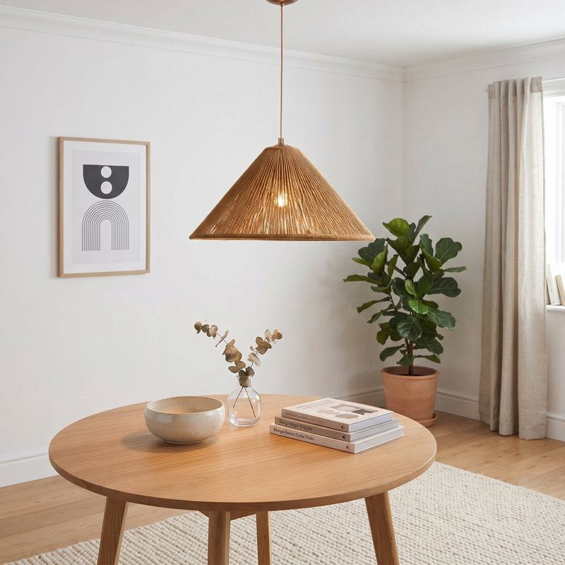 Boho Woven Rope Cone Pendant Light Chandelier