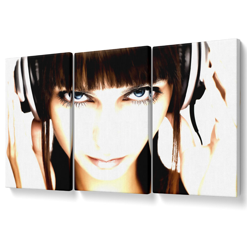 Lets Hear Some - 3 Piece Wrapped Canvas Print, 142.2cm H x 304.8cm W