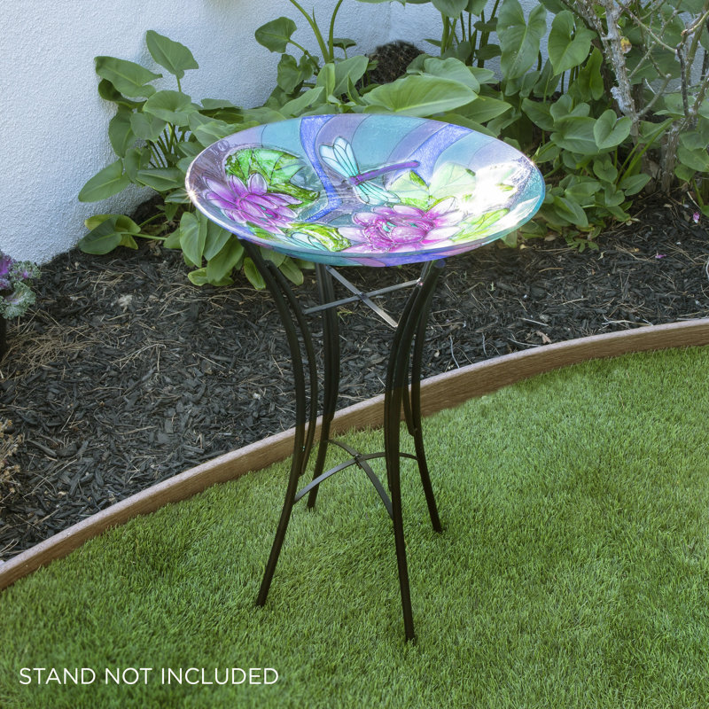 Alverce Glass Birdbath