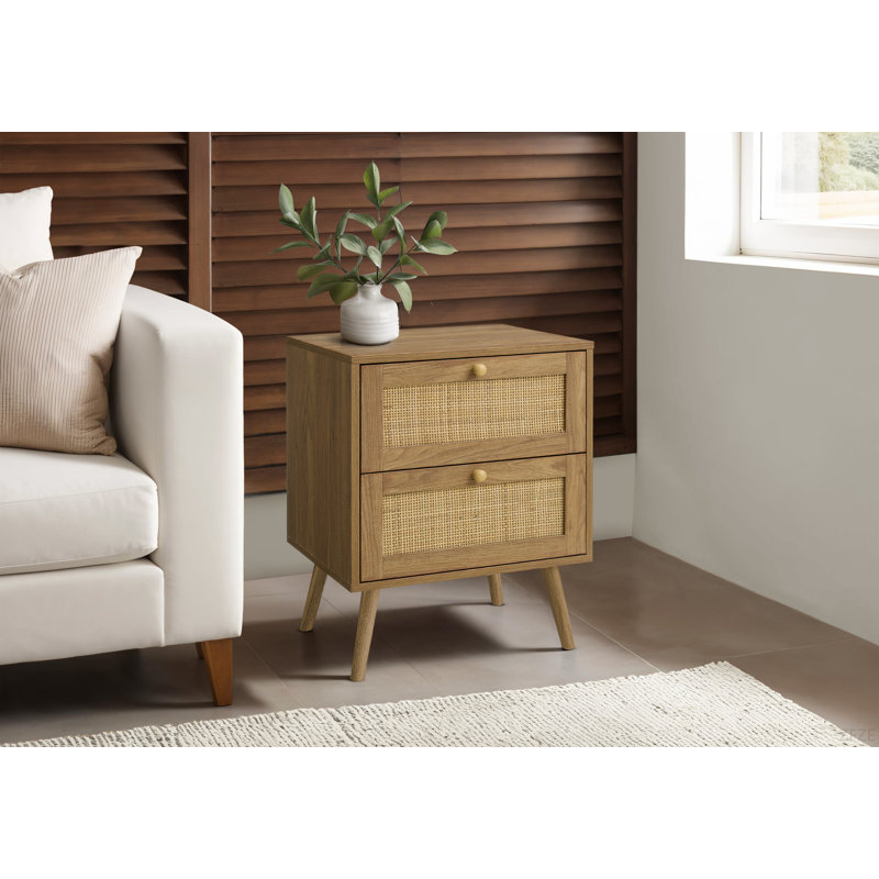 Table d'appoint, table d'appoint, bout, chambre à coucher, salon, table de chevet, tiroir de rangement, stratifié, moderne, contemporain