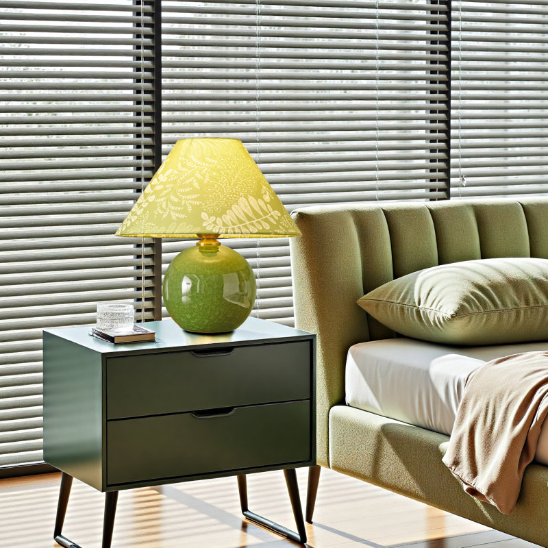 11.81-in Green Snowflake Glossy Ceramic Table Lamp With Fabric Lamp Shade, Green