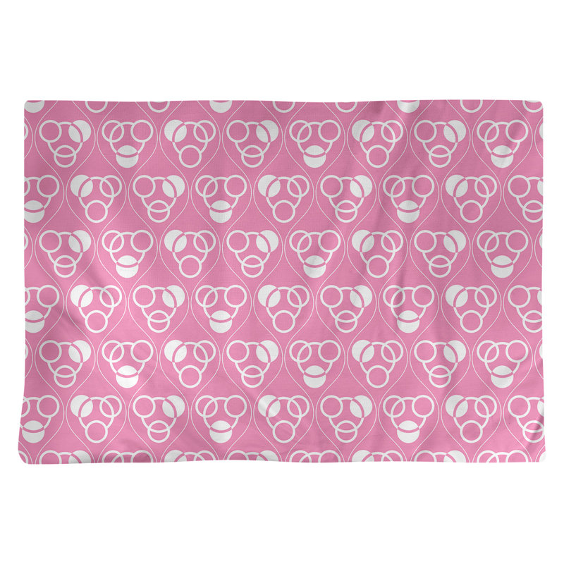 Jordao Polyester Geometric Rectangle Placemat, Pink/White, Polyester