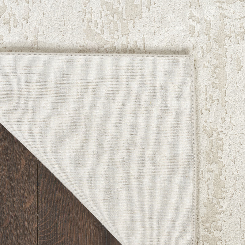 Tapis d'intérieur moderne ivoire d'intérieur, Rectangle 9 pi x 12 pi