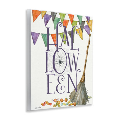 Spellbound Halloween Broom Wall Plaque, design by Leslie Trimbach