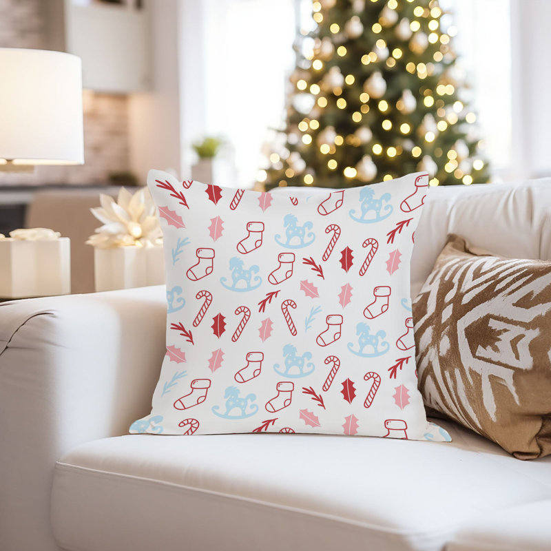 Holiday Christmas Candy Cane Pattern II Modern, 16"H x 16"W