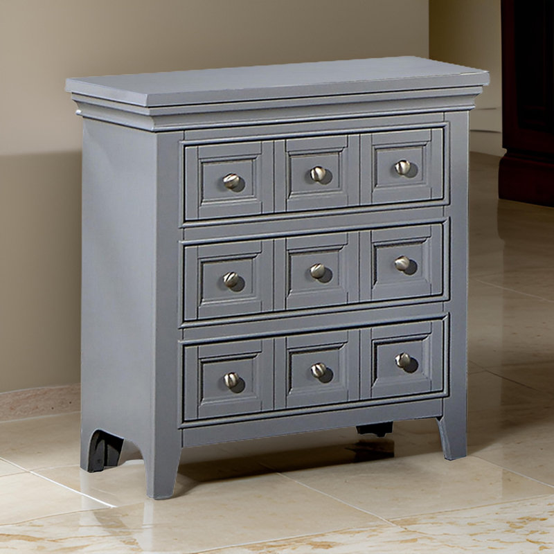 Aadhith 26.04'' W Solid Wood Nightstand, Gray