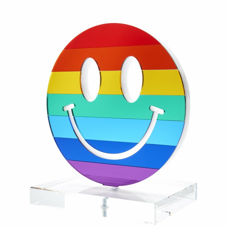 Tara Wilson Designs Smiley Face Acrylic Mirror Sculpture 